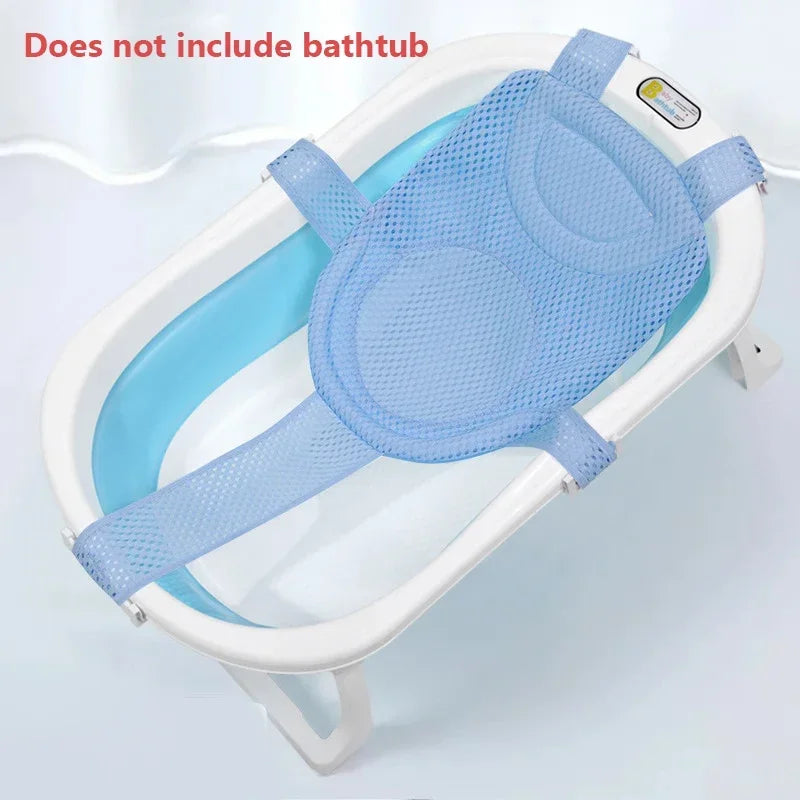 Baby Bath Net Mat Bathtub Cross-shaped Newborn Adjustable Bathtub Pillow Seat Cushion Anti-slip Shower Cradle Bed Seat