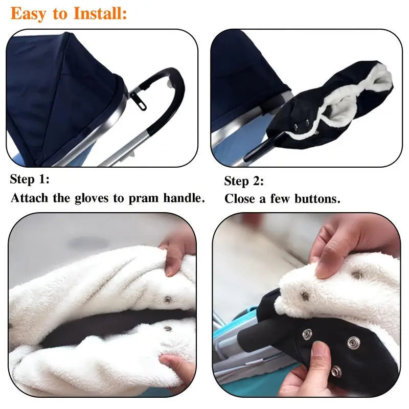 Baby stroller gloves Thick and warm handbag for pram Baby carriage cold-proof gloves Baby carriage outdoor windproof travel need