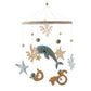 Blue Whale Baby Crib Mobile Newborn First Toy Non Woven Fabric Bamboo Ring Shape Cognition Auditory Development Nursery Decor