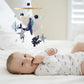 Blue Whale Baby Crib Mobile Newborn First Toy Non Woven Fabric Bamboo Ring Shape Cognition Auditory Development Nursery Decor