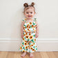 Lioraitiin Toddler Baby Girl Summer Outfit Sunflower/Cherry Print Ruffled Trim Spaghetti Straps Tops and Bell Bottoms 2Pcs Set