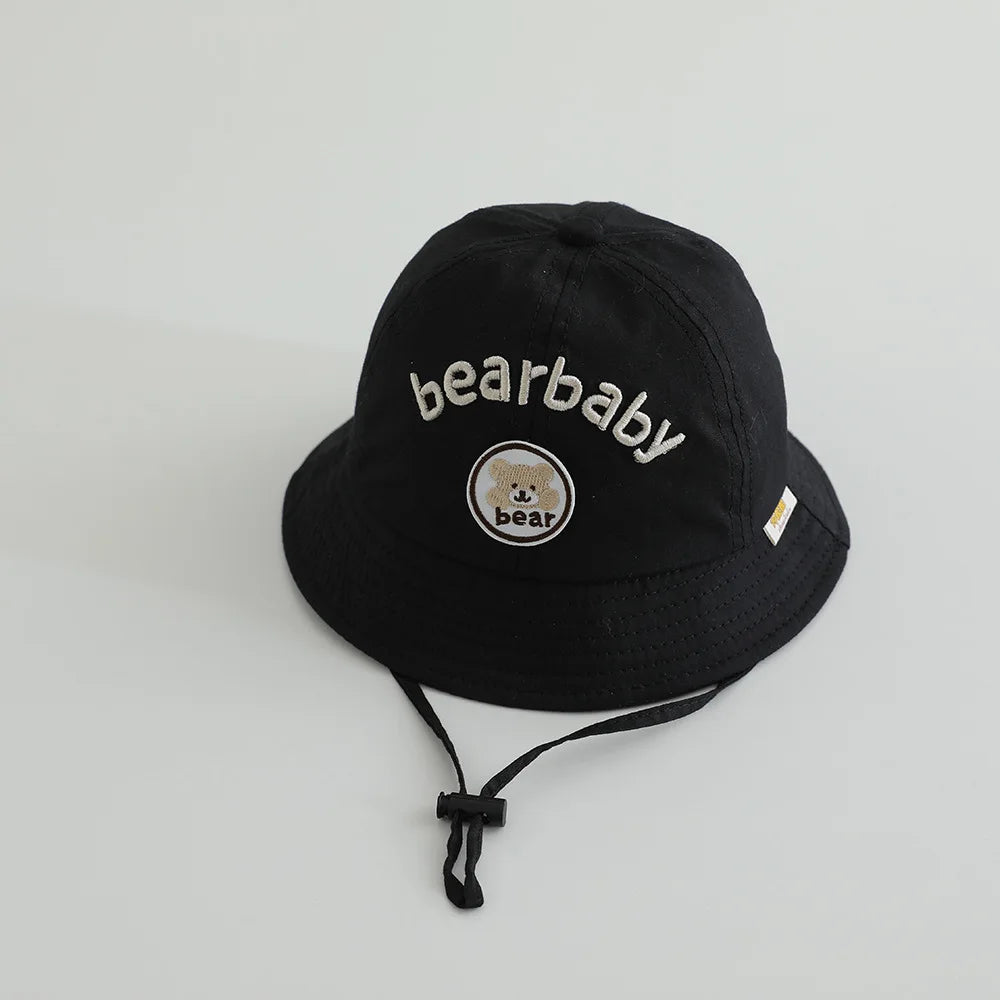 Cute Bear Baby Bucket Hats Korean Boy Girl Summer Uv Protection Fisherman Caps Kids Outdoor Sunshade Panama Basin Caps