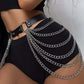 Women Punk Gothic Black PU Leather Studded Leg‑Waist Harness Belt, Adjustable Decor Accessory for Rave Festival Halloween Party