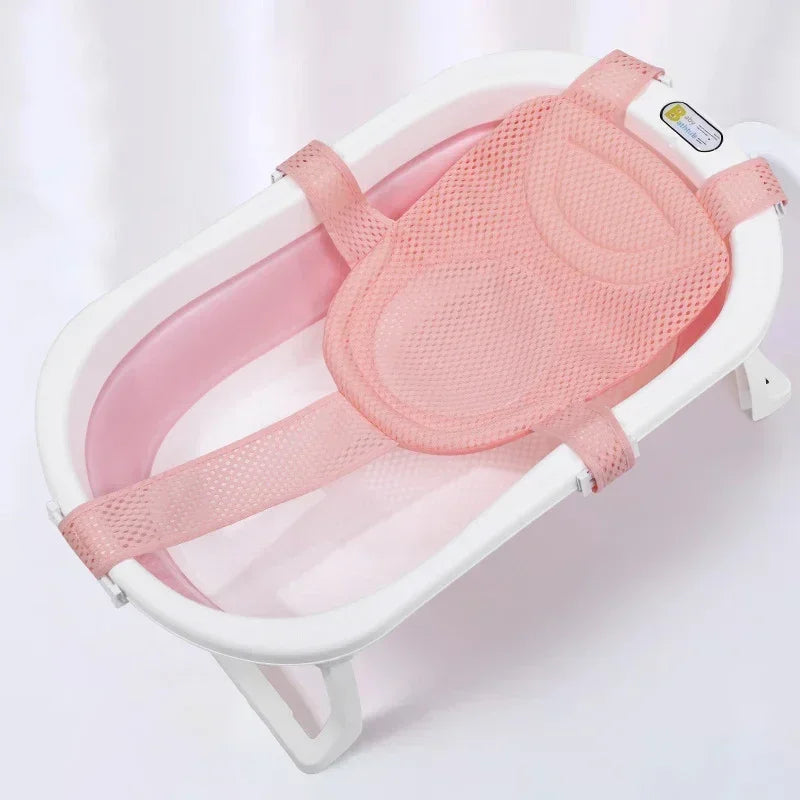 Baby Bath Net Mat Bathtub Cross-shaped Newborn Adjustable Bathtub Pillow Seat Cushion Anti-slip Shower Cradle Bed Seat
