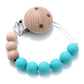 Baby Beech Pacifier Clip Round Colorful Silicone Teething Beads Food Grade Dummy Holder Soothe Chain Anti-drop Baby Nipple Chain