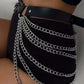 Women Punk Gothic Black PU Leather Studded Leg‑Waist Harness Belt, Adjustable Decor Accessory for Rave Festival Halloween Party