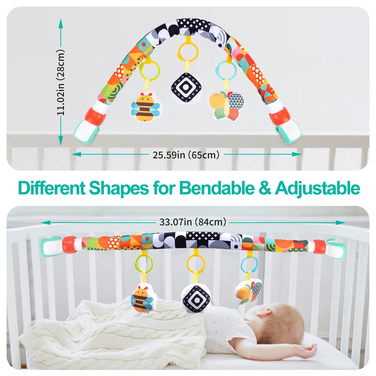 Baby Stroller Arch Toy Soft Cloth Toy Pram Activity Bouncer Toy Sensory Development Arch Newborns Car Seat Toy Fine Motor Skills
