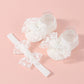 Baby Girls Socks Headband Sets Spring Autumn Knit Lace Bow Princess Socks for Party, Wedding, Baby Shower