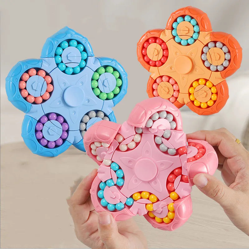 New Ten-sided Rotation Finger Magic Beans Spin Bead Puzzles Game Gyro Antistress Learning Educational Magic Disk For Children