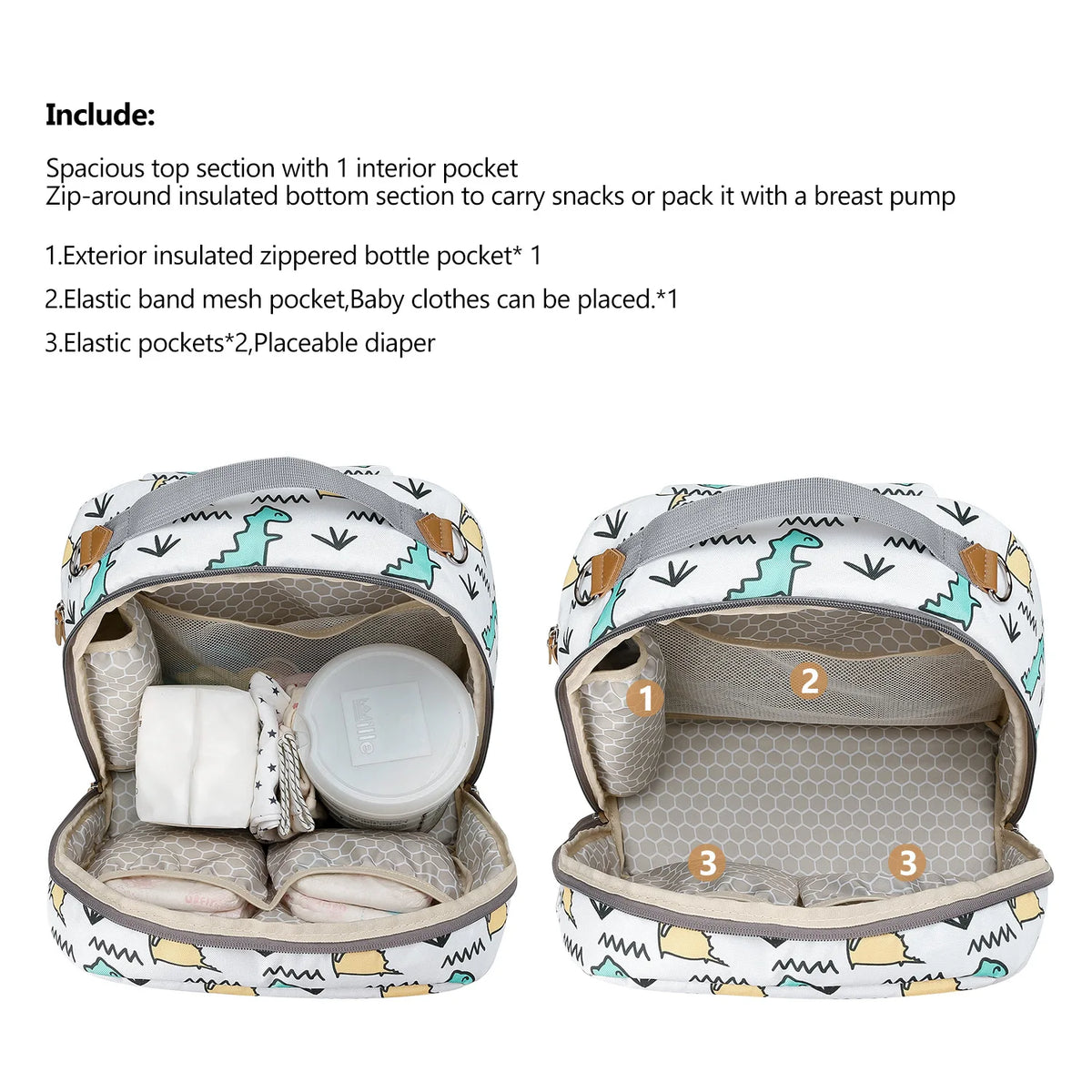 New Baby Diaper Bag Backpack Multifunctional Waterproof Maternity Nappy Bags Mommy Travel Backpack Stroller Bag Baby Nappy Cares