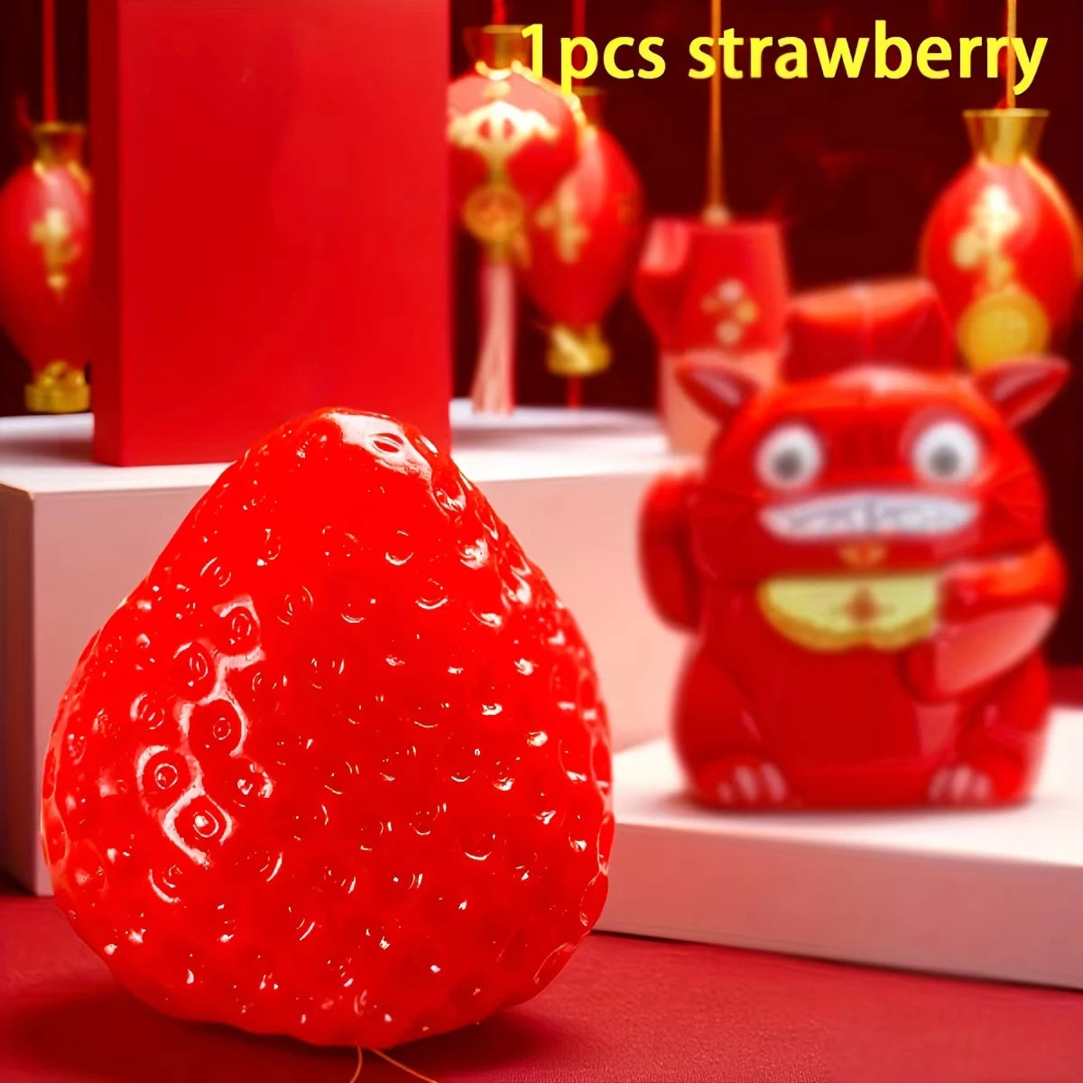 1Pc Squishy Big Strawberry Squeeze Toy Kids Soft Pinch Fruit Pop Fidget Toys Party Entertainment Games Halloween Christmas Gift