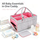 Large Baby Diaper Caddy Organizer,Thick Felt Nursery Storage Basket, Portable Infant Must Haves Essentials, Newborn Shower Gift