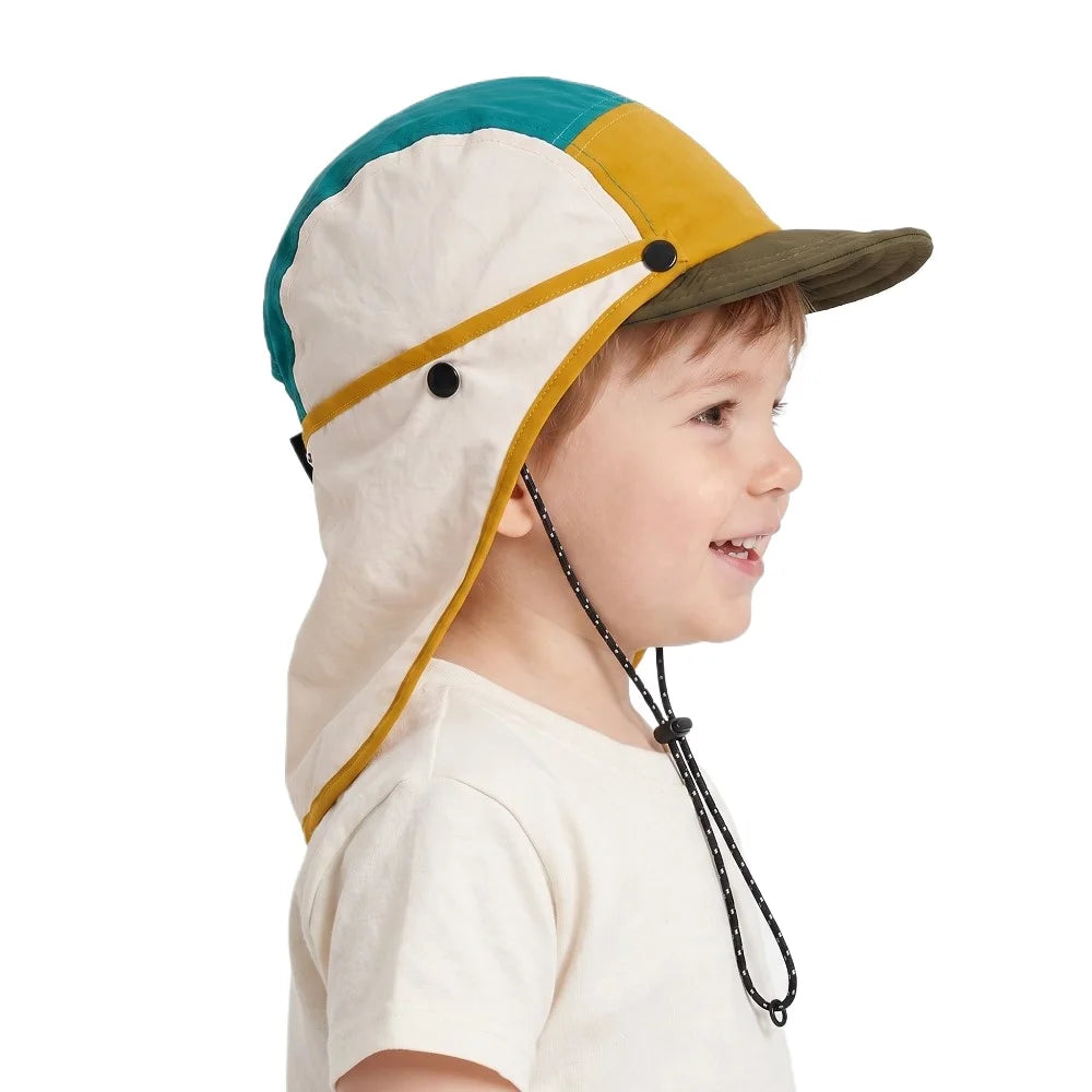 New Summer Toddler Sun Hat with Shawl Soft Brim Baby Sun Hat Outdoor Activities Cap for 3-8Y Boys Girls Beach UV Protection Hat
