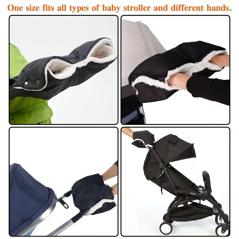 Baby stroller gloves Thick and warm handbag for pram Baby carriage cold-proof gloves Baby carriage outdoor windproof travel need