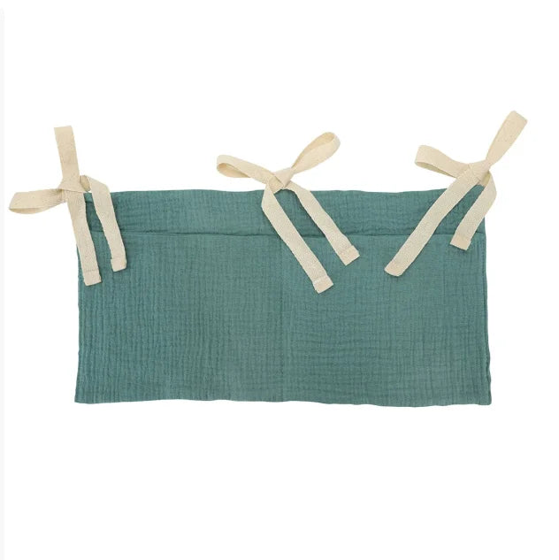 Baby Crib Organizer Cot Caddy Bed Storage Bag 2 Pockets Bedside Hanging Diaper Nursery Toys Bag Diapers Stroller Organize