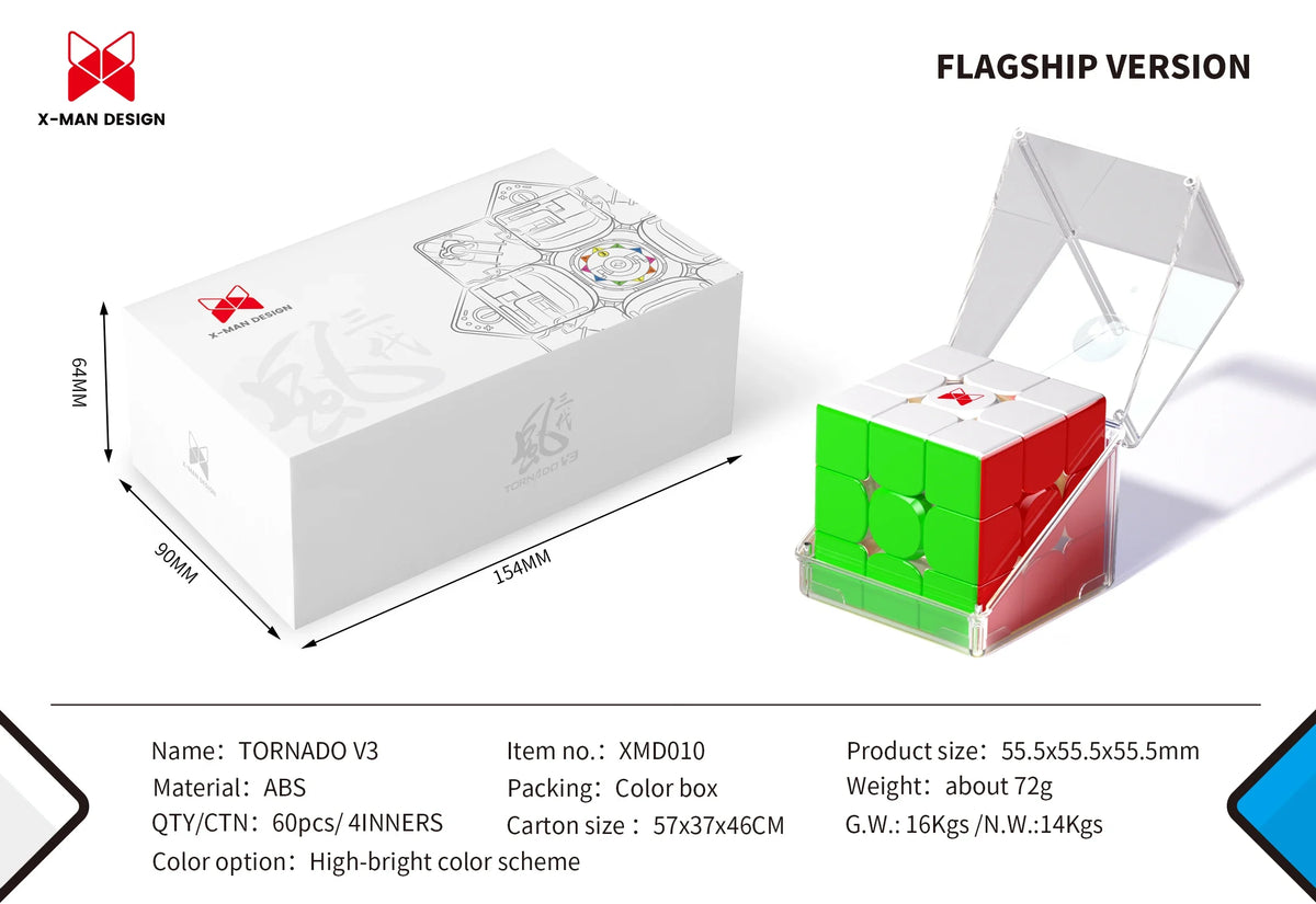 [JudyCube] QiYi X-Man Tornado V3M Pioneer UV Version Magnetic Magic Speed Cube Qiyi XMD Tornado V3 M Flagship Puzzle Toys