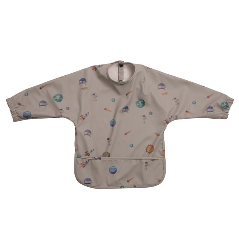 Waterproof Newborn Baby Bibs Children's Painting Smock Bib with Long Sleeves for Boys Girls Easy Clean Feeding Apron Baby Stuff