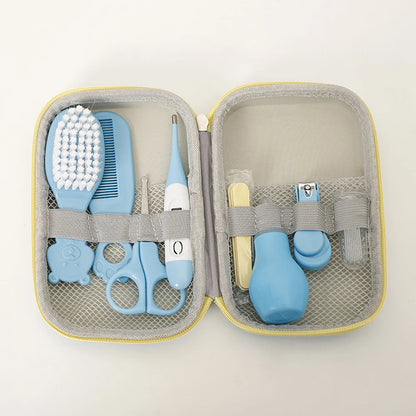 AnGku 8 sets Baby Care Tools Portable Hygiene Kit for Babies with EVA Box Grooming Kit for Newborn Baby