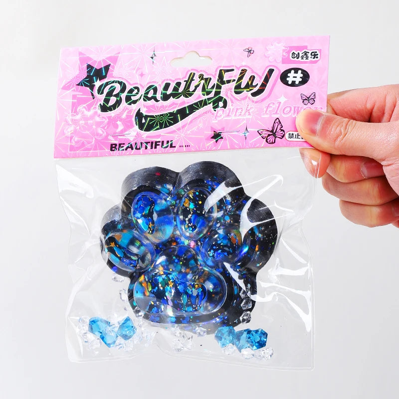 Taba Squishy Cat Paw Squeeze Toys Kawaii Sticky Squishies Fidget Toys for Birthday Party Favors Novelty Things for Kids Adults ﻿