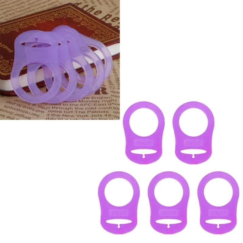 652F 5pc/set Dummy Pacifier Holder Clip Adapter Ring Button Pacifier Adapter Diy Baby Gift Accessories