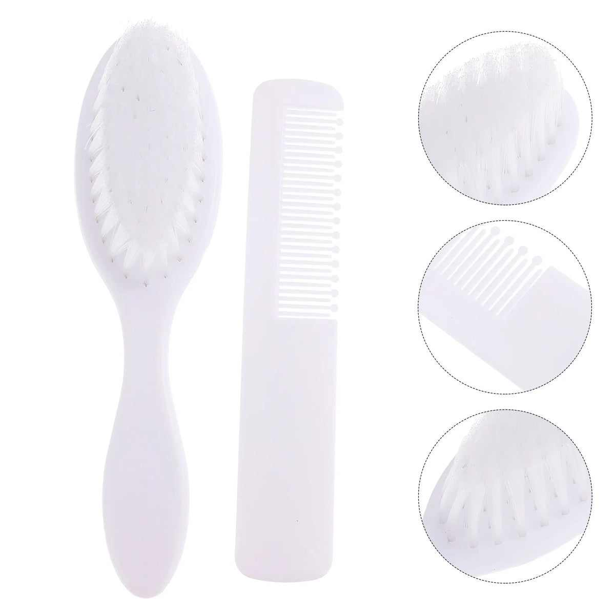 1Set Baby Massage Comb Creative Hair Brush Soft Toddler Detangling Grooming Head Care Bathing Kit White Baby Hair Brush
