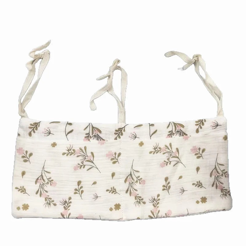Baby Crib Organizer Cot Caddy Bed Storage Bag 2 Pockets Bedside Hanging Diaper Nursery Toys Bag Diapers Stroller Organize