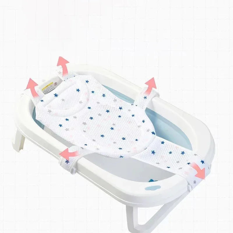 Baby Bath Net Mat Bathtub Cross-shaped Newborn Adjustable Bathtub Pillow Seat Cushion Anti-slip Shower Cradle Bed Seat