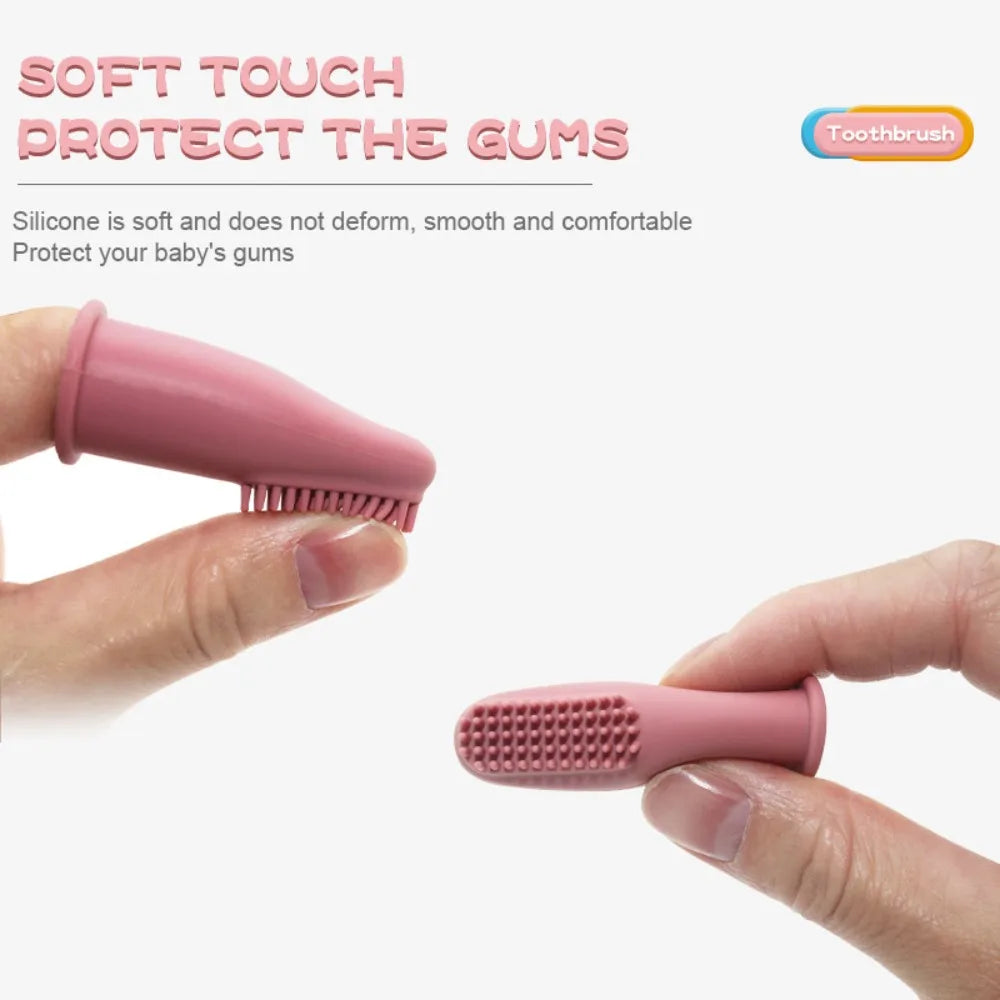 Baby Oral Care Finger Toothbrush Soft Silicone Teething Toy Gum Cleaning Brush Infant Dental Health Supplies Newborn And Toddler