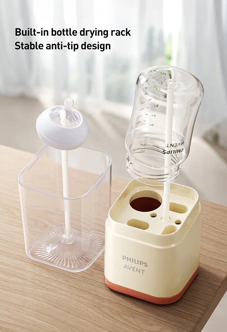 Avent Baby Bottle Cleaning Set Includes Bottle Brush Nipple Brush Straw Cleaner Drying Racks & Storage Box BPA Free