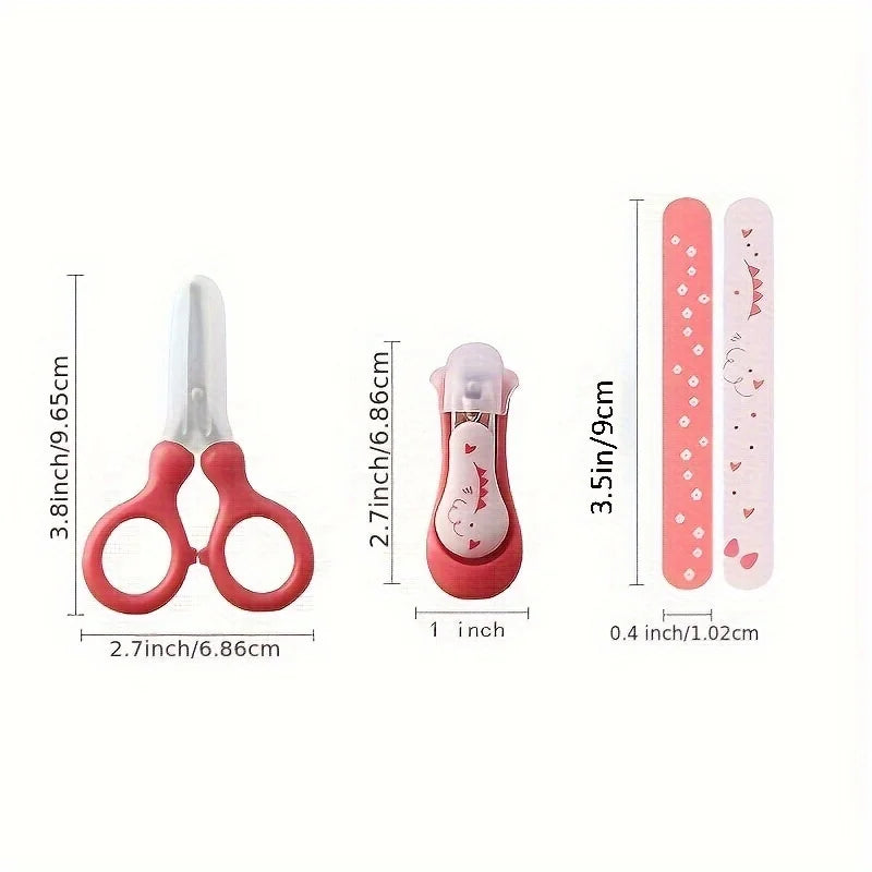 4 Pcs/Set Baby Care Set: Nail Clipper with Cover, Nail Files, Scissors