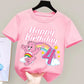 Care Bears Birthday Number T-shirt Children Tee Top Round Collar Clothing Kawaii Girls Short Sleeve Kids Cartoon Clothes Gift