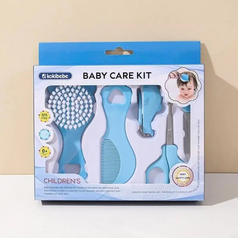 5 Piece  Baby Care Essential Kit Grooming Set Cartoon Bristle Soft Infant CombDesign Gentle Hair Brush Safe