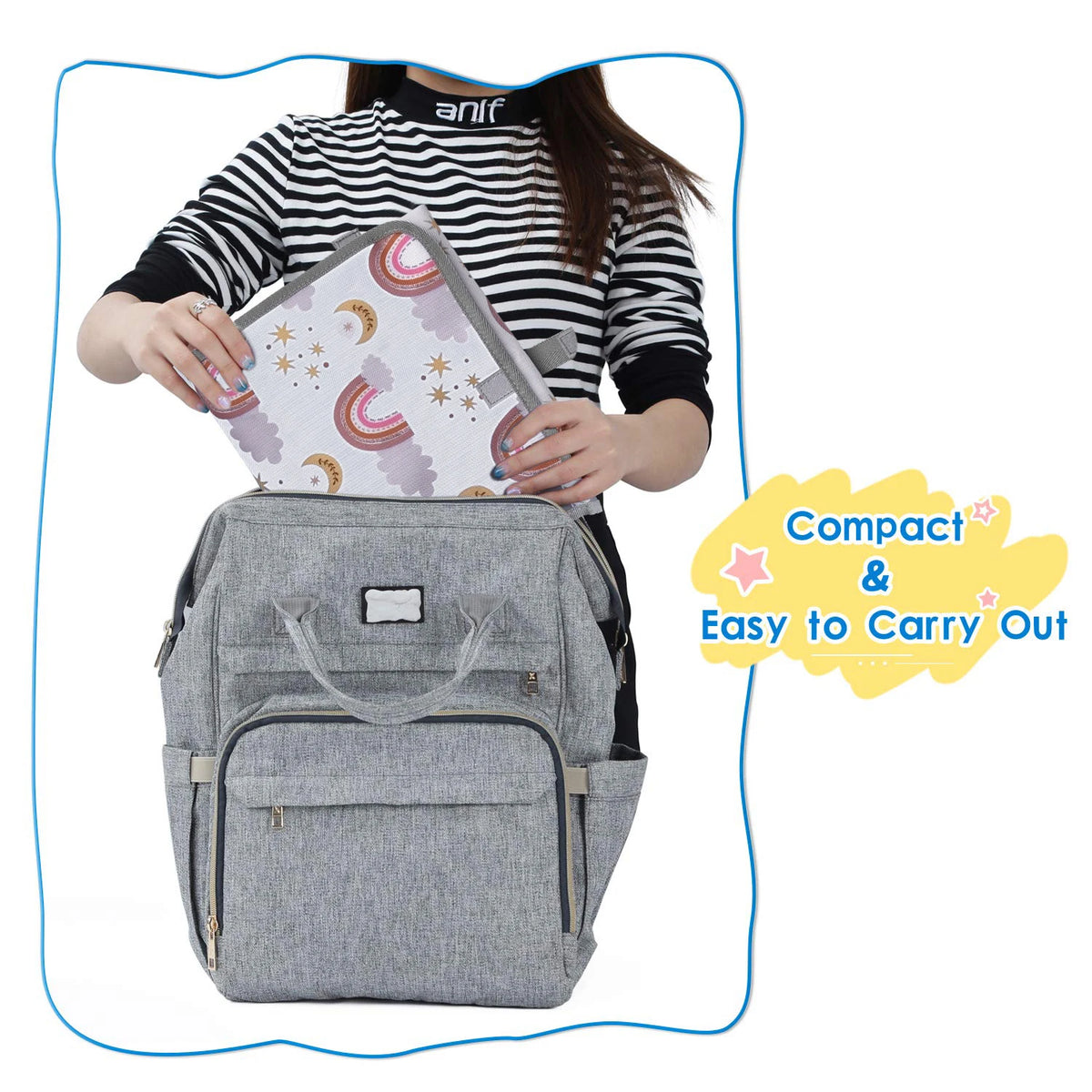 Waterproof Baby Changing Mat Foldable Diaper Pad Portable Infant Changing Pad Reusable Soft Changing Pad