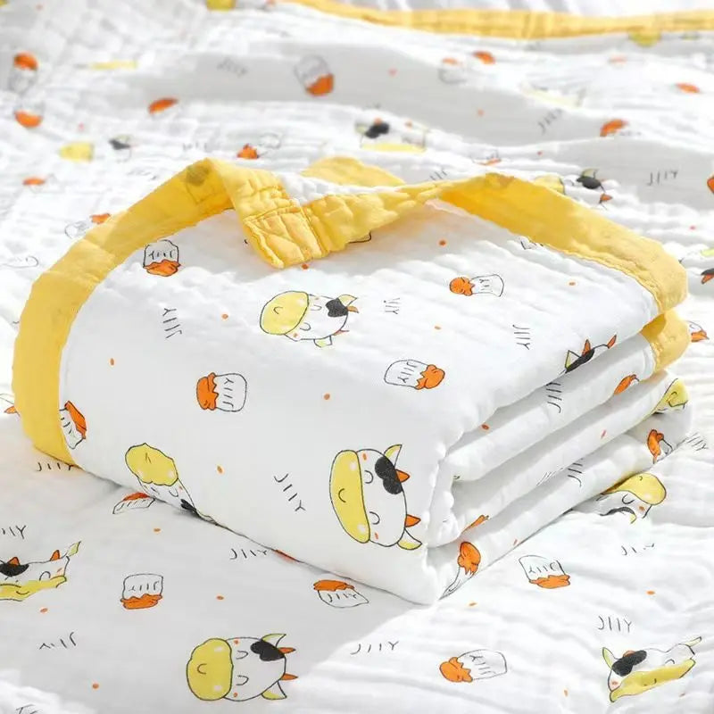 Baby bath towel newborn super soft cotton gauze 6-layer cotton class A large-size baby and children's bath wrap
