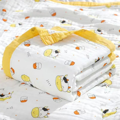 Baby bath towel newborn super soft cotton gauze 6-layer cotton class A large-size baby and children's bath wrap
