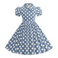 Girls' Dress French Short Sleeve Polka Dot Dress Holiday Children'S Summer Dress Lapel Blouse Dresses Kids Vintage Dresses