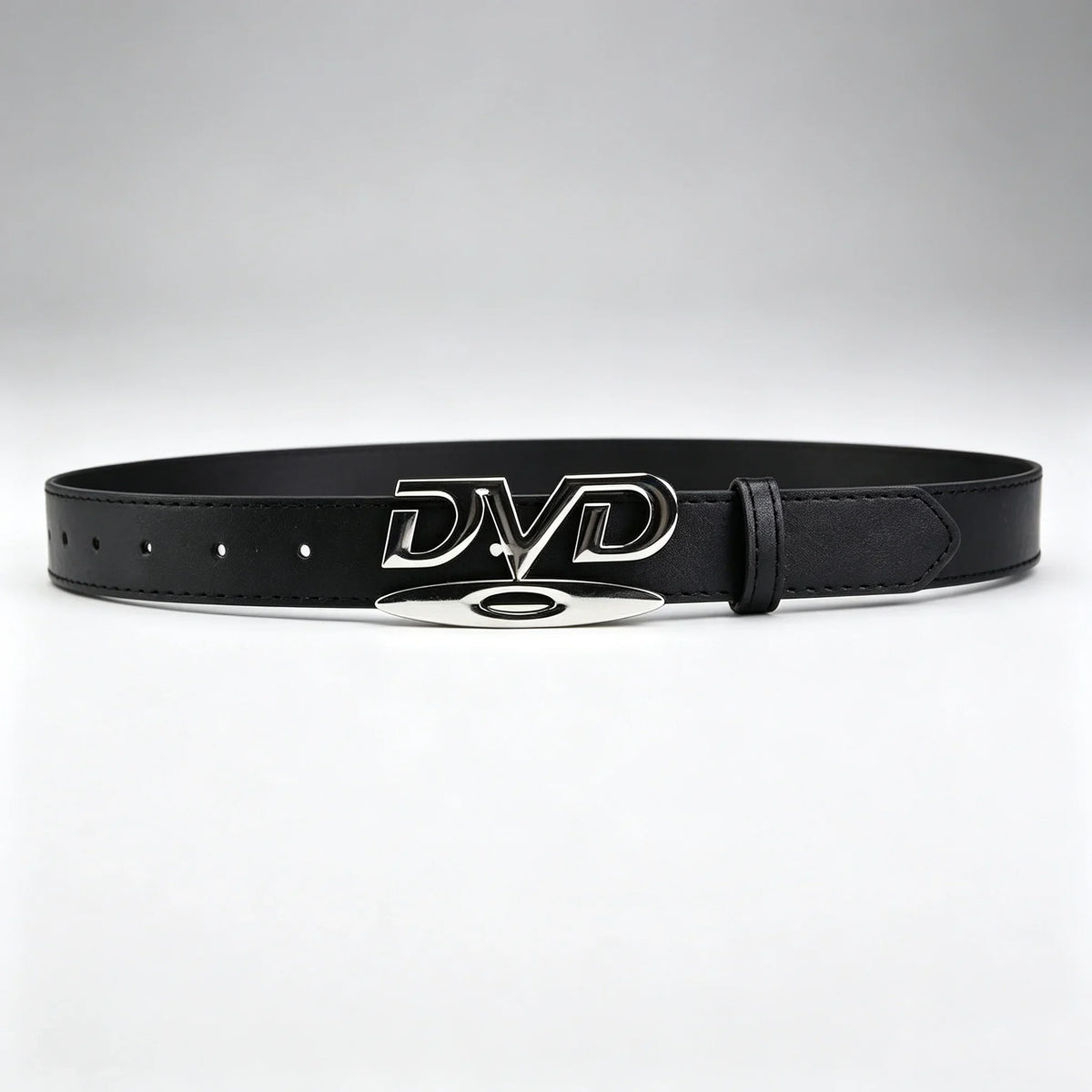 Men Women Unisex Decorative Belt with DVD Shape Buckle, Retro Nostalgic Waist Strap, Versatile Black White Belt for Jeans Outfit