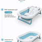 Foldable Baby Bath Tub with Bath Mat Newborn Support Seat Cushion Adjustable Bathtub Shower Mat Baby Bath Tub
