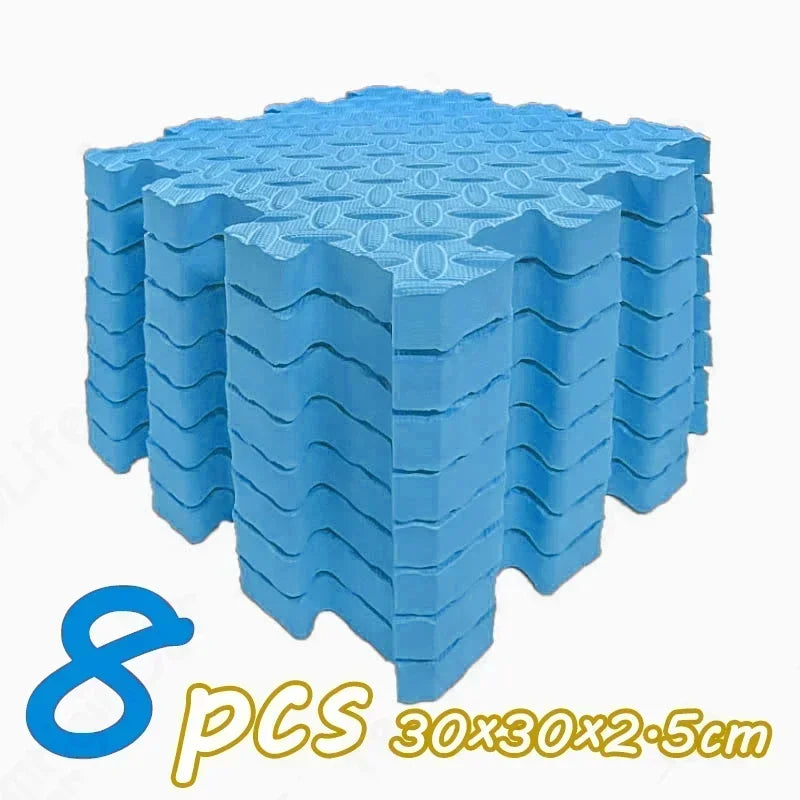 8Pcs/2.5cm Thick Nonslip Baby Crawling Play Mat Soundproof Puzzle Gym Mat for Children's Room and Eco-Friendly Puzzle Mat
