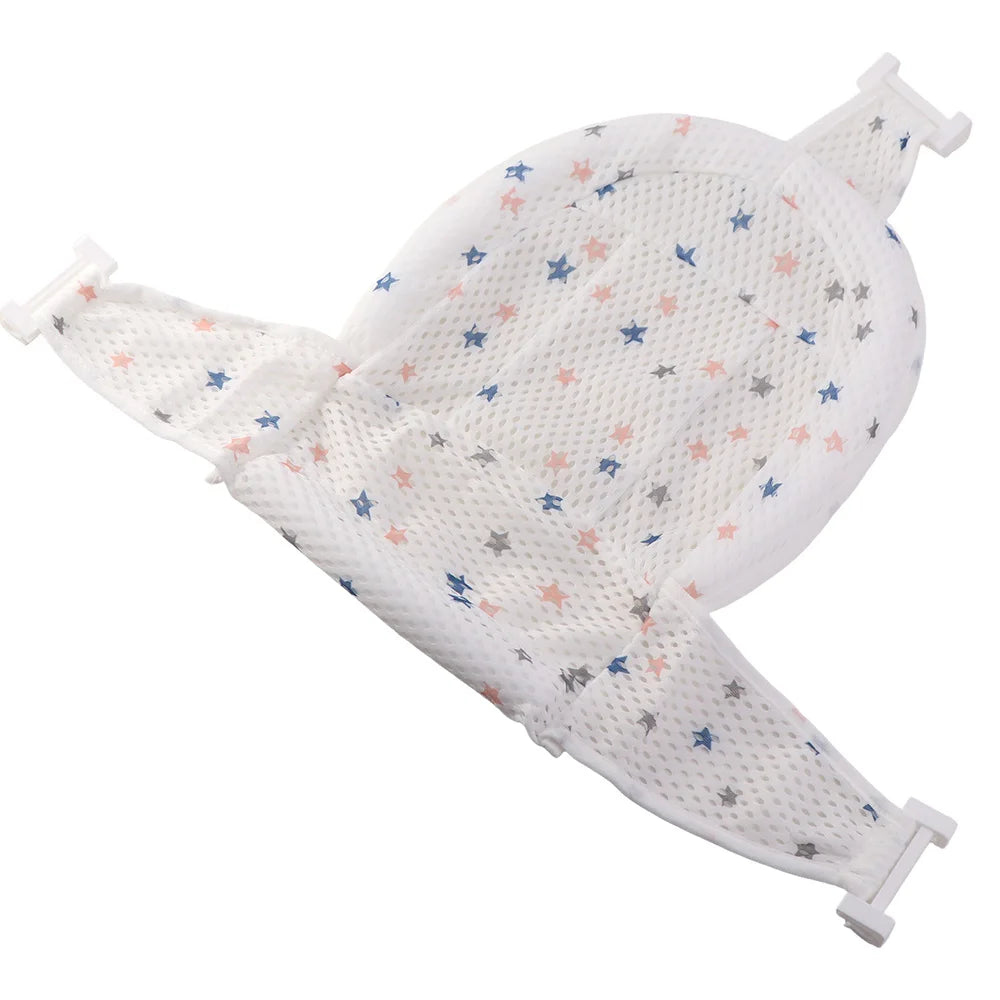Comfortable Adjustable Baby Bathing Net Anti-slip Infant Bathtub Support Net Cross-shaped Newborn Shower Pillow Mat Baby Care