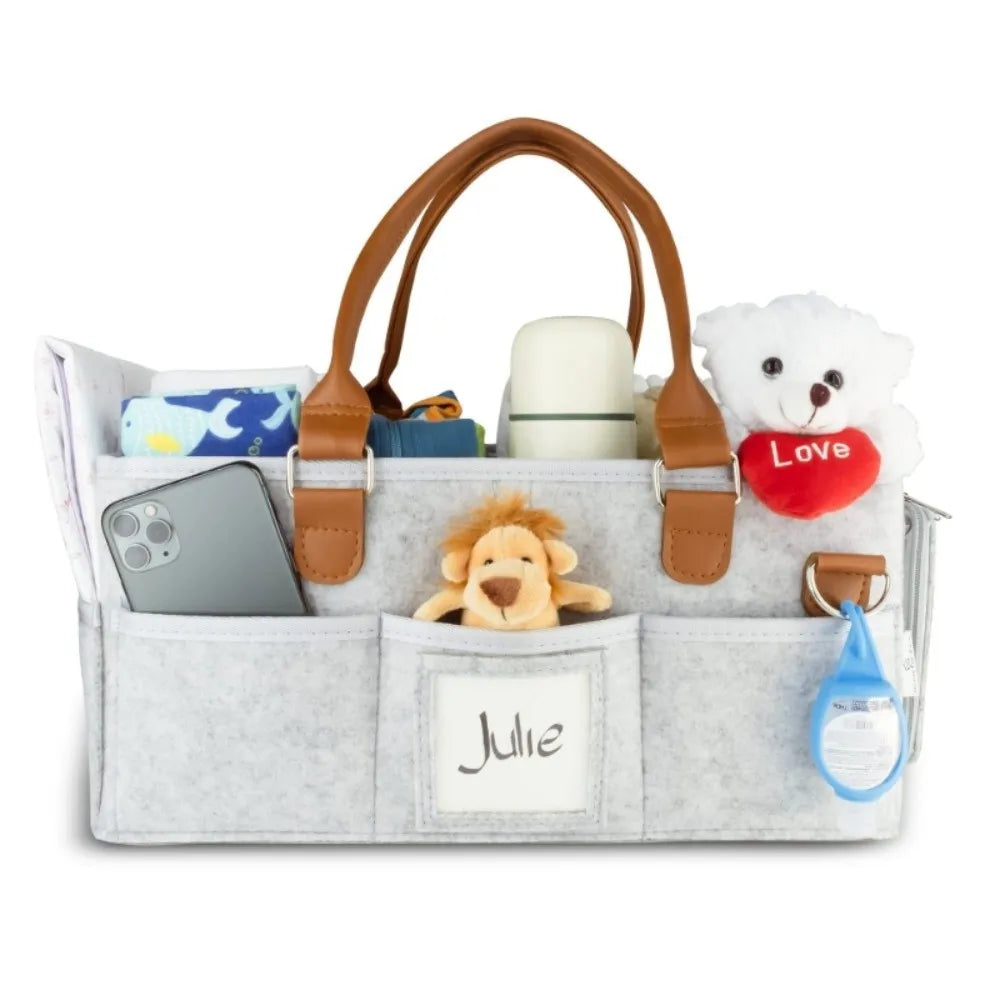 New Felt Baby Diaper Storage Bag Portable Large Pocket Mommy Bag Large Capacity Nursery Organizer Infant Care
