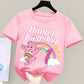 Care Bears Birthday Number T-shirt Children Tee Top Round Collar Clothing Kawaii Girls Short Sleeve Kids Cartoon Clothes Gift