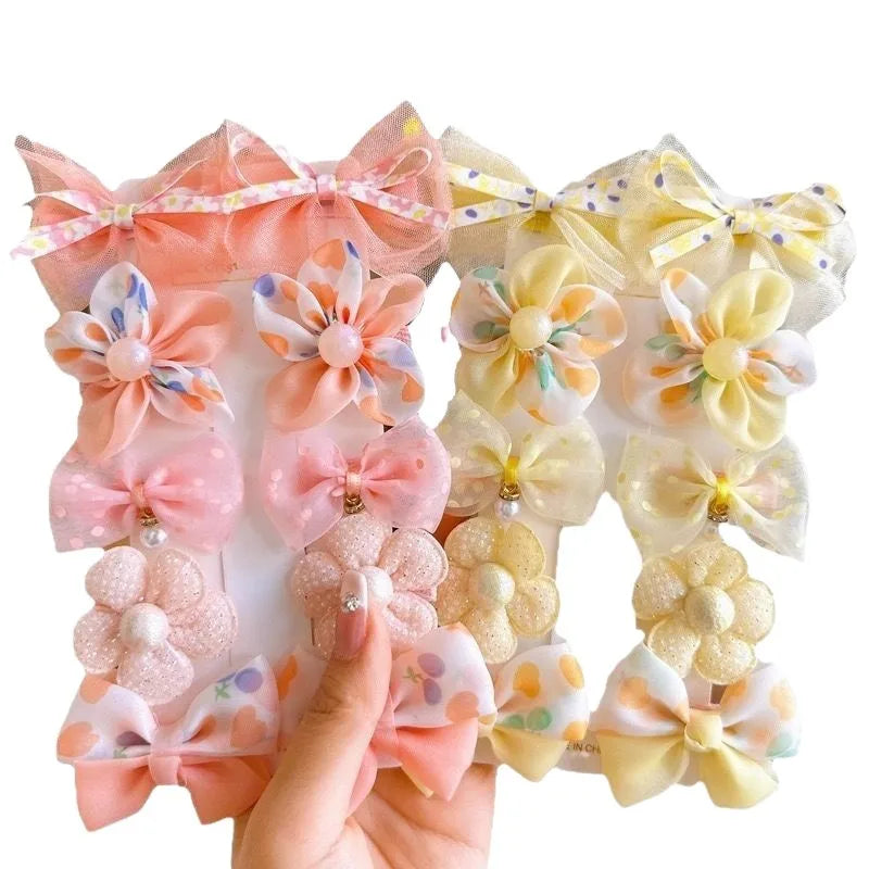 Children's Bow Hair Clips, Cute Baby Small Hair Clips, Girl's Non-damaging Hair Accessories, Princess Flower Hair Accessories