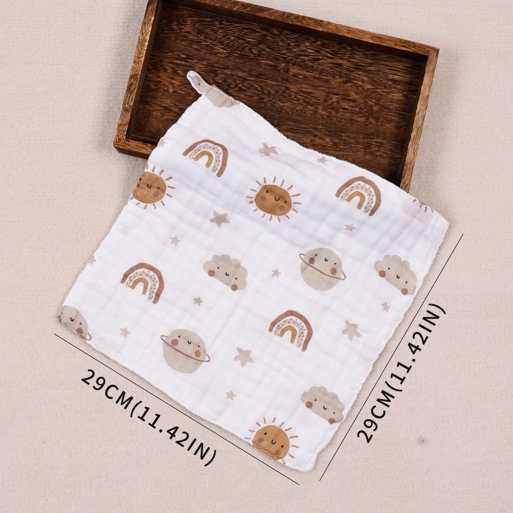 Kangobaby #My Soft Life# New 5pcs Pack Bamboo Cotton Breathable Baby Muslin Towel Newborn Burp Cloth