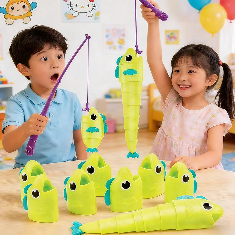 Fishing Battle Board Game Kid Fish Body Stretchable Long Short Competition Fun Family Party Interaction Social Table CreativeToy