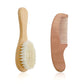 2pcs Baby Care Hair Wool Brush Beech Wood Comb Newborn Massage Comb Baby Shower Gift Set Natural Baby Brush