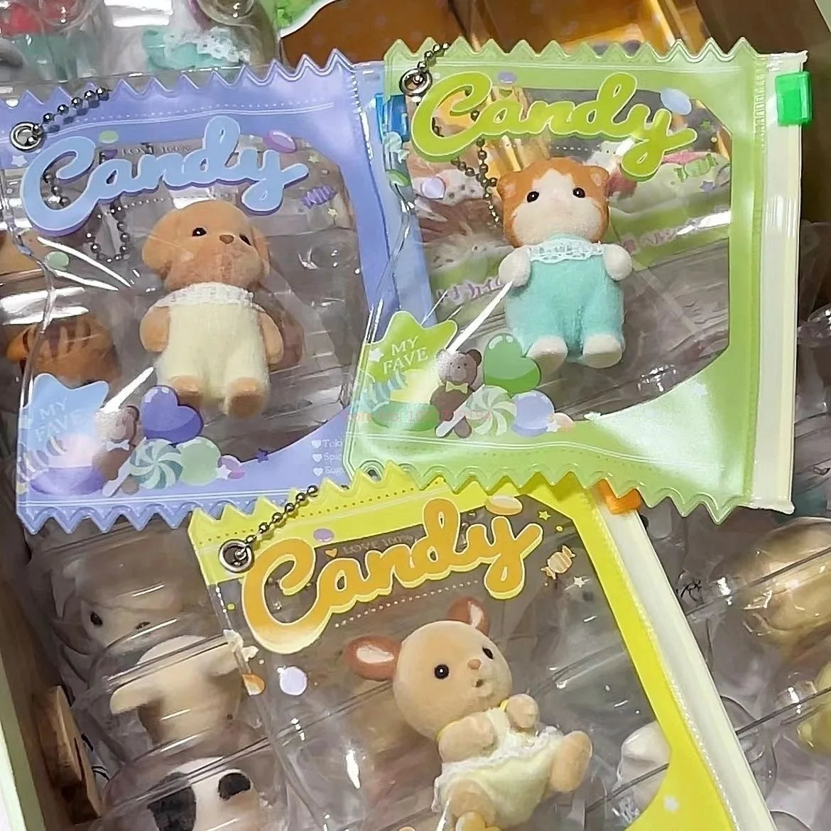 5/10/15pcs  Kids Cartoon Cute Pendant dust bag Mini Candy Bags Toys Storage Supplies Accessories Key Chains