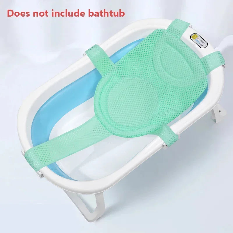 Baby Bath Net Mat Bathtub Cross-shaped Newborn Adjustable Bathtub Pillow Seat Cushion Anti-slip Shower Cradle Bed Seat