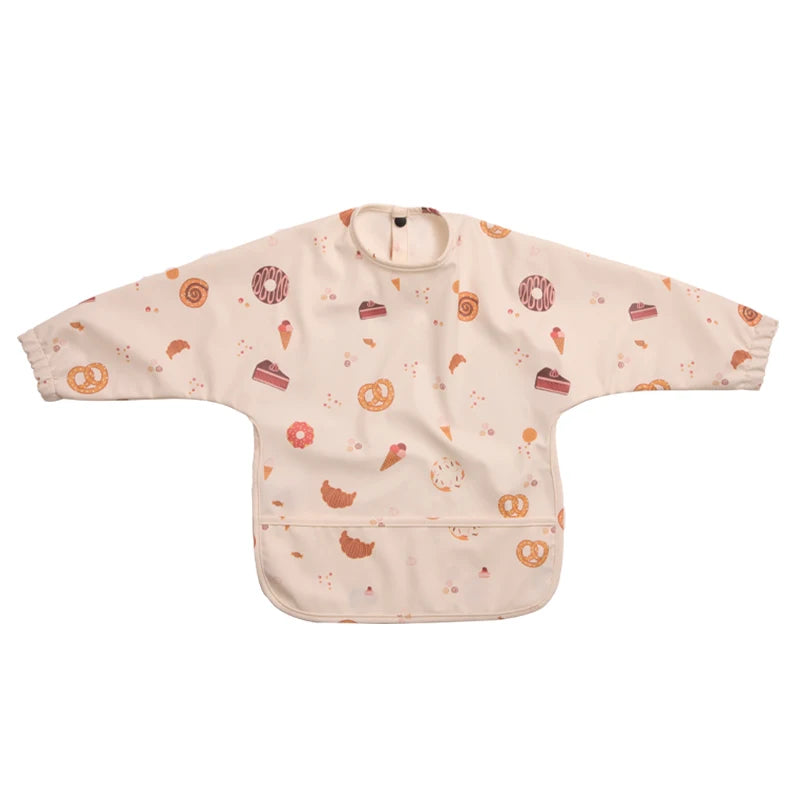 Waterproof Newborn Baby Bibs Children's Painting Smock Bib with Long Sleeves for Boys Girls Easy Clean Feeding Apron Baby Stuff