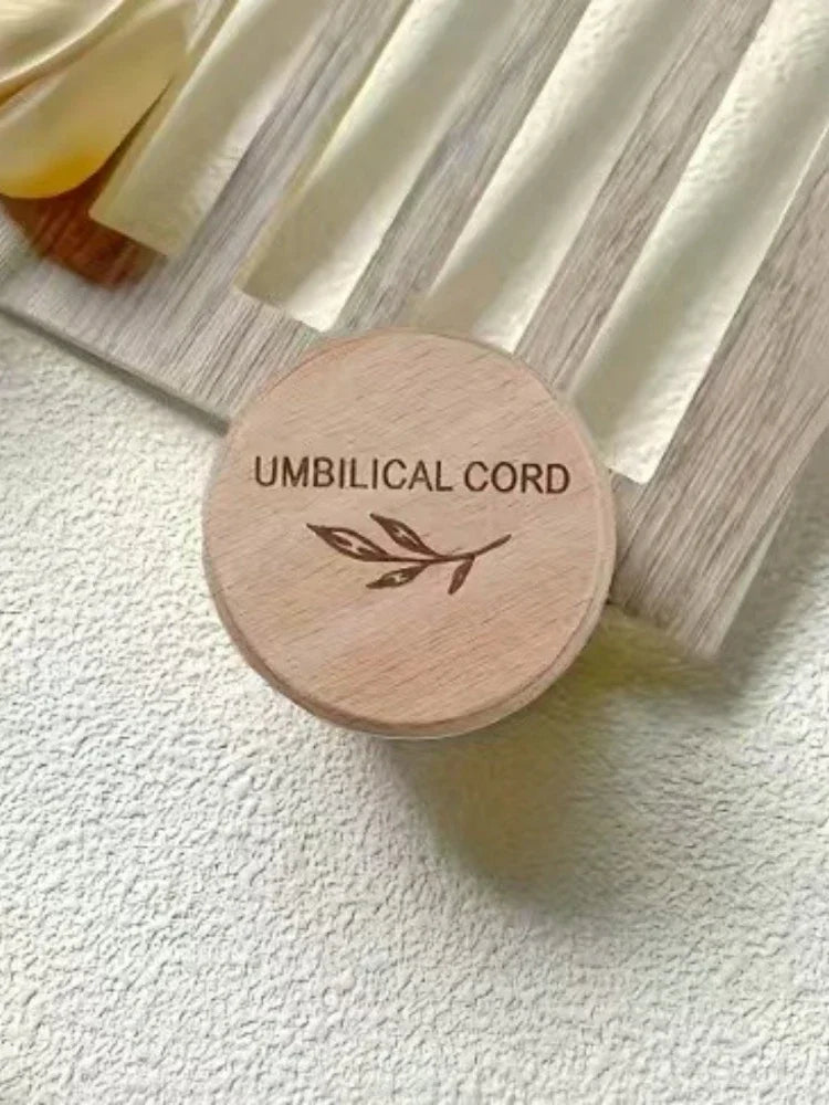 Wooden Baby Umbilical Cord Box Small Sealed Keepsake Organizer Newborn Storage Case Baby Shower Present for Boys Girls